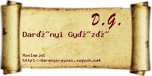 Darányi Győző névjegykártya